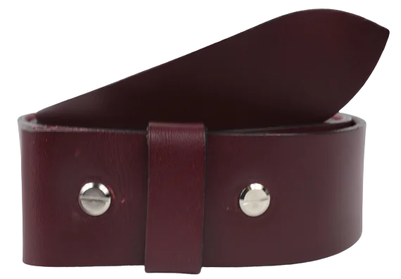 1.75 Inch (45mm) Burgundy Belt Strap for Removable Buckles Chicago Screws