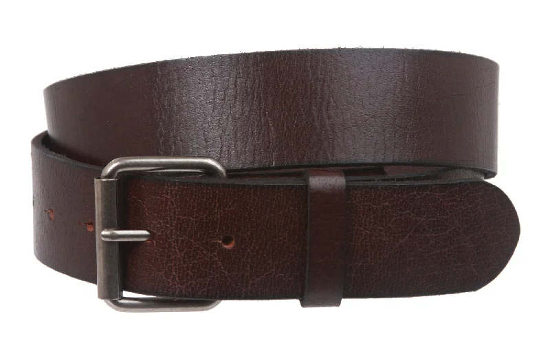 Vintage Genuine Soft Hand Oil-Tanned Leather Snap on Buckle Belt