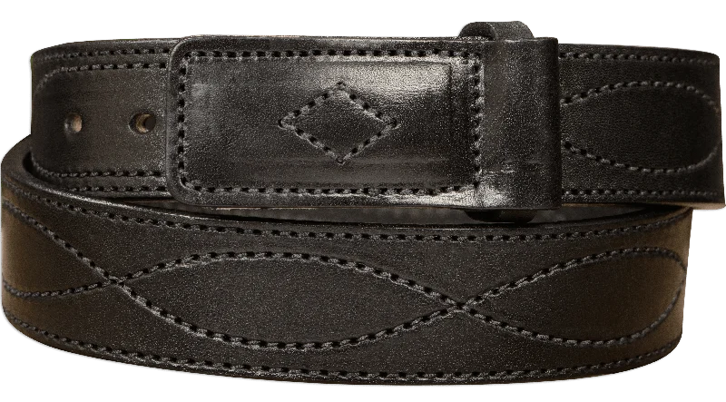 The Pit Boss: Black Figure 8 Black Stitched Buckle-less Ball Hook 1.50"