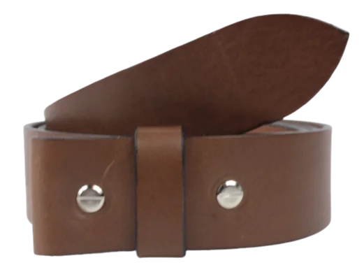 Brown 1.25 Inch (32mm) Buckleless Leather Belt Strap Chicago Screws