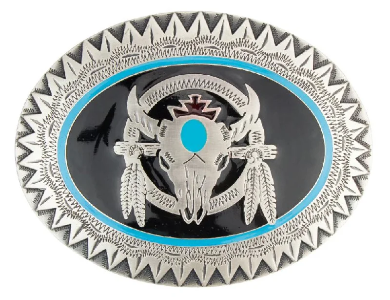 Bull Skull Trophy Solid Brass Belt Buckle