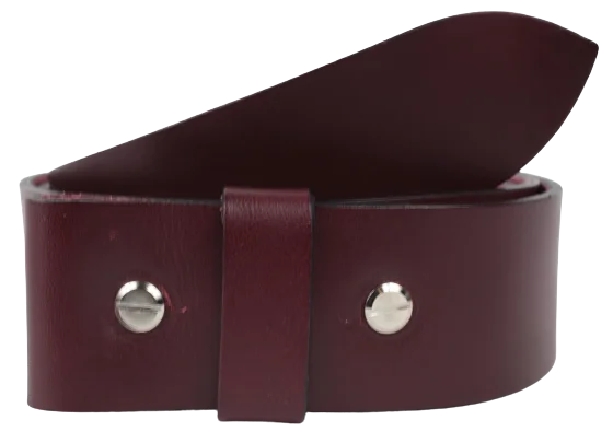 Burgundy 1.25 Inch (32mm) Buckleless Leather Belt Strap Chicago Screws