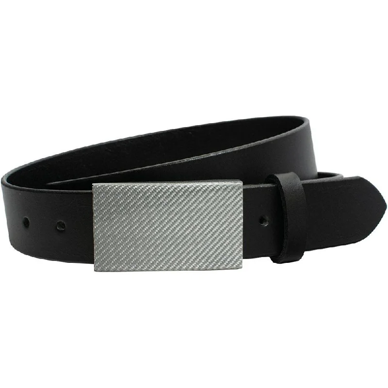 CF 2.0 Black Dress Belt with Silver Weave Buckle by Nickel Smart®