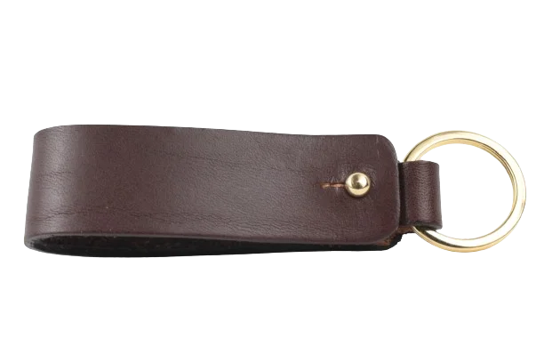 Chestnut Leather Keychain Holder | Key Ring Belt Holders