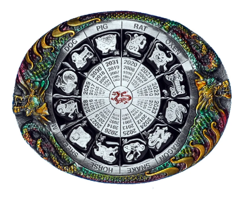 Chinese Calendar Belt Buckle