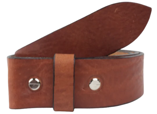 Dark Tan 1.25 Inch (32mm) Buckleless Leather Belt Strap Chicago Screws