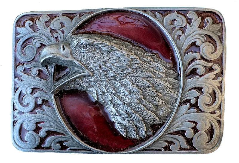 Eagle Head Red Belt Buckle