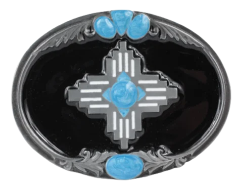 Indian Cross SW Stones Belt Buckle