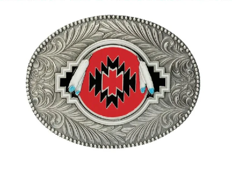 Indian Shield Red Belt Buckle