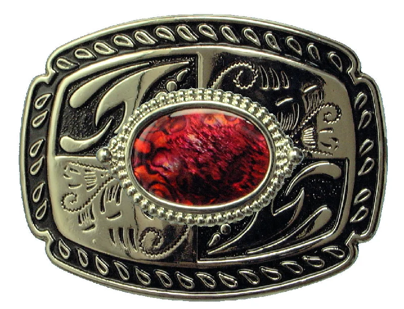 Shell Design Red Belt Buckle