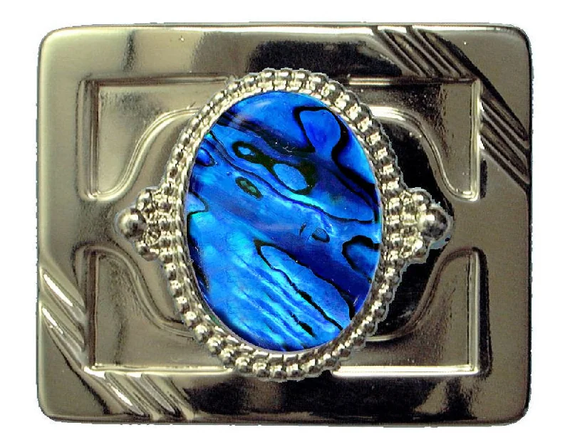 Shell Frame Blue Belt Buckle