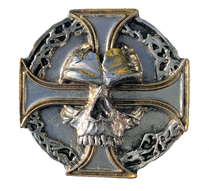 Skull on Cross Belt Buckle