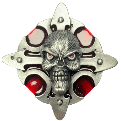 Skull Talisman Red Belt Buckle