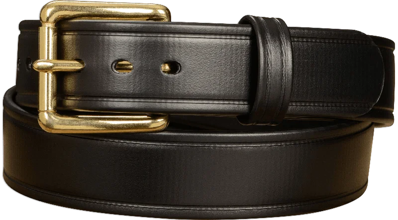 The Hercules Belt™ -  Black Max Thick With Brass Buckle 1.50" (H505BK)