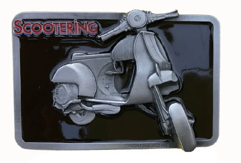 Vespa Scooter Black Belt Buckle