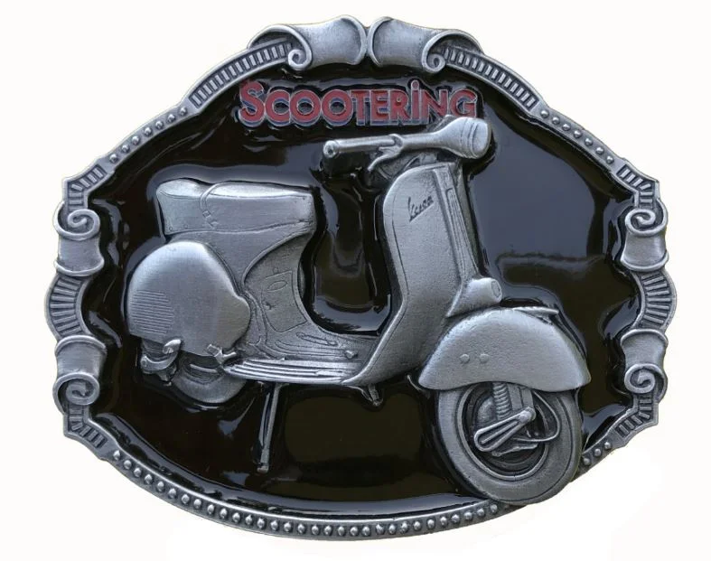 Vespa Scooter Black Belt Buckle