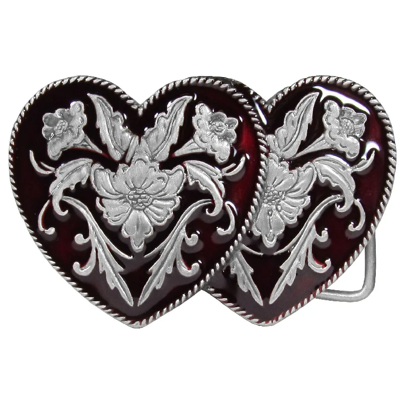 Western Double Heart Belt Buckle