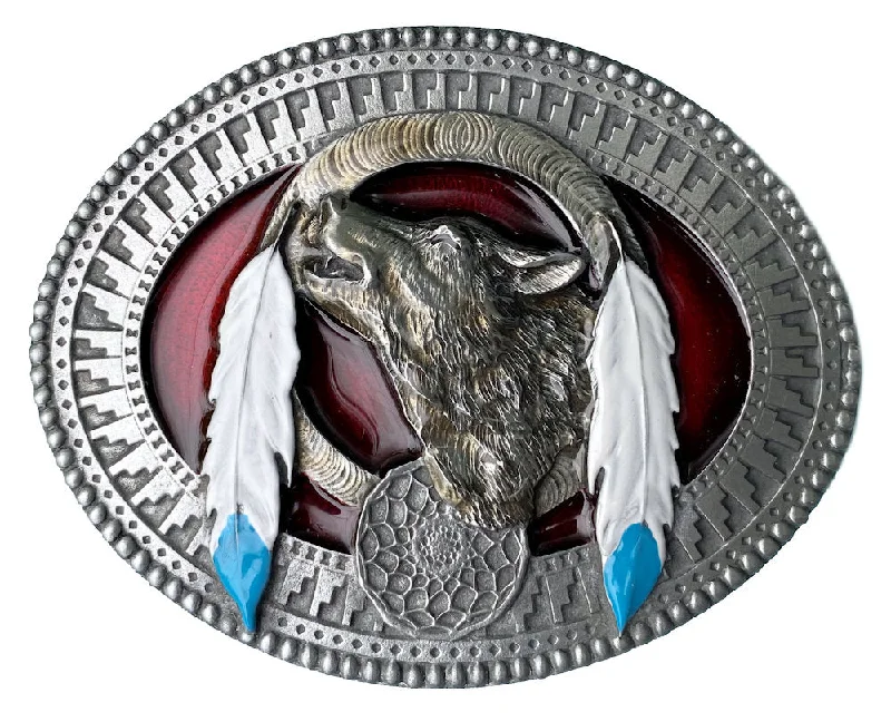 Wolf Indian Design Belt Buckle