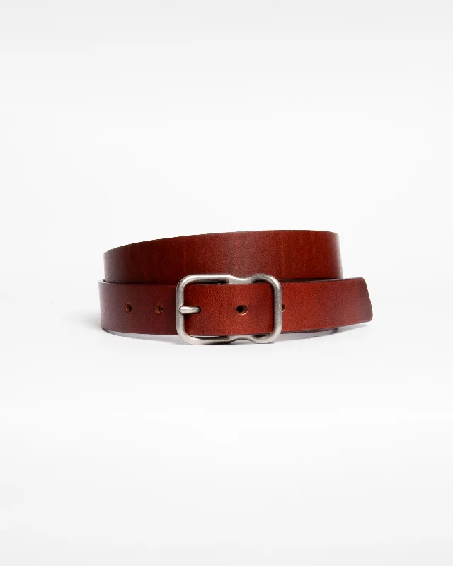 118 Signature Leather Belt - Narrow - Chestnut - Nickel