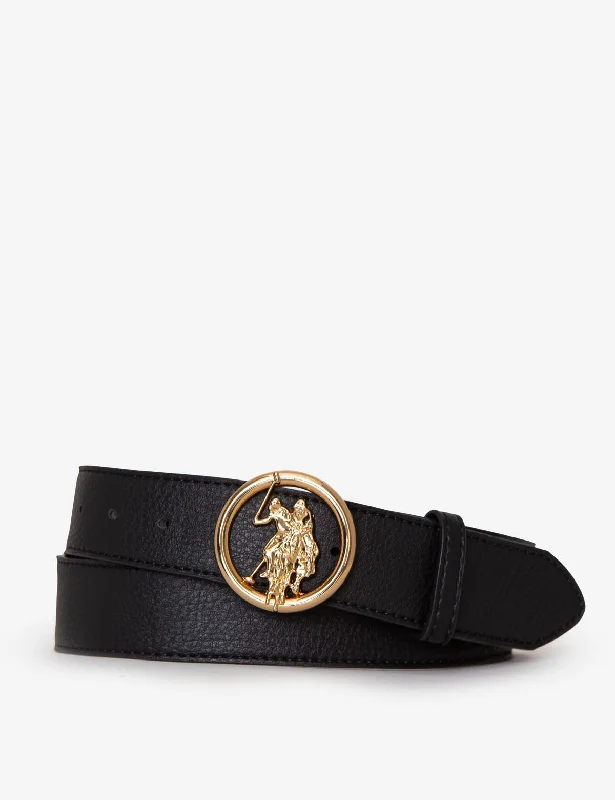 LADIES 38MM MEDALLION LOGO BELT