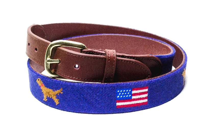 AMERICAN FLAG GOLDEN RETRIEVER NEEDLEPOINT BELT™