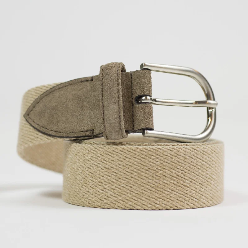 Beige Olona canvas and suede belt