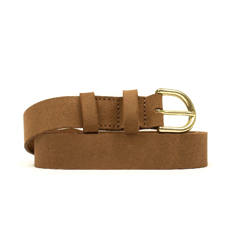 One-inch belt in brown waxed crust calf (restock)