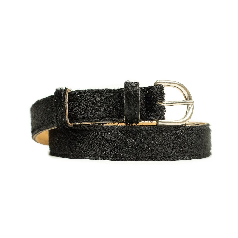 One-inch belt in natural black hair-on calf (restock)