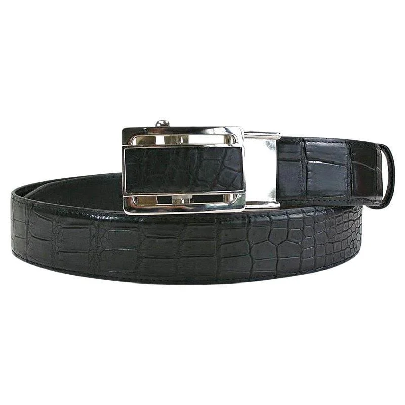 Black Stomach Crocodile Belt