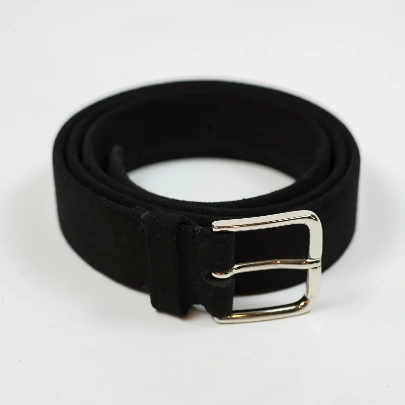 Black suede "tubo" tubular dress belt