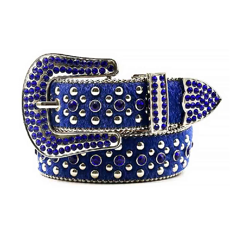 Blue Belt With Blue Shiny Studded And Blue Rhinestones