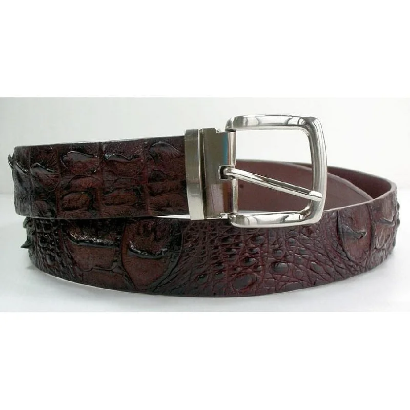 Bone Dark Brown Crocodile Belt