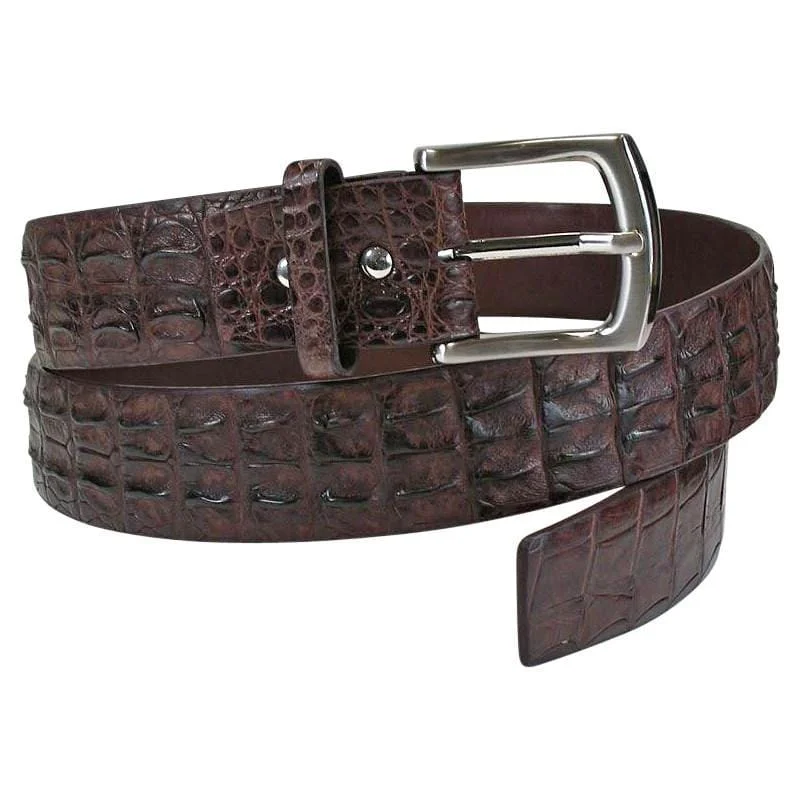 Brown Genuine Crocodile Skin Belt