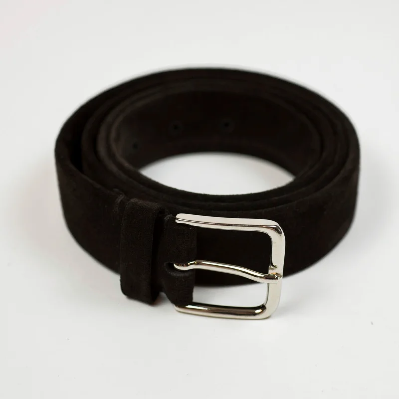 Brown suede "tubo" tubular dress belt