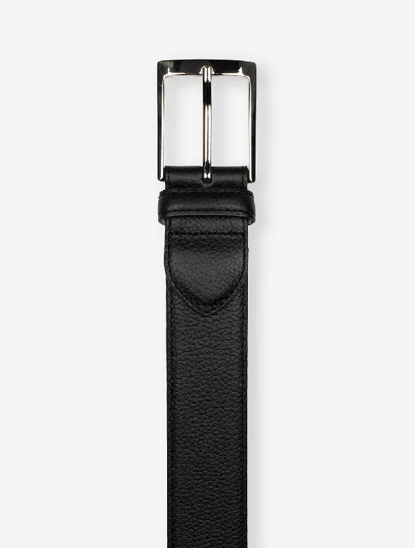 Textured Leather Belt Black