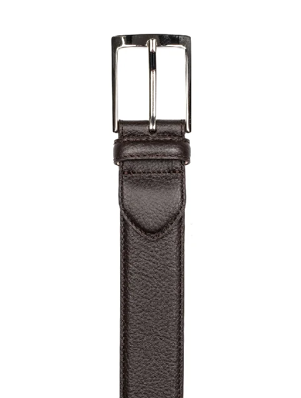 Textured Leather Belt Brown