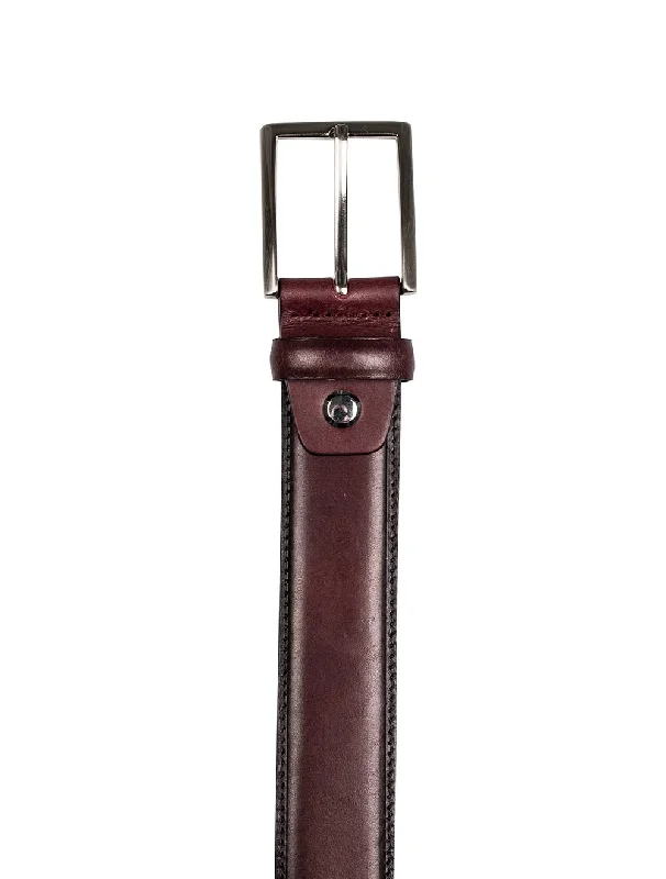 LINDENMANN Leather Belt Burgundy