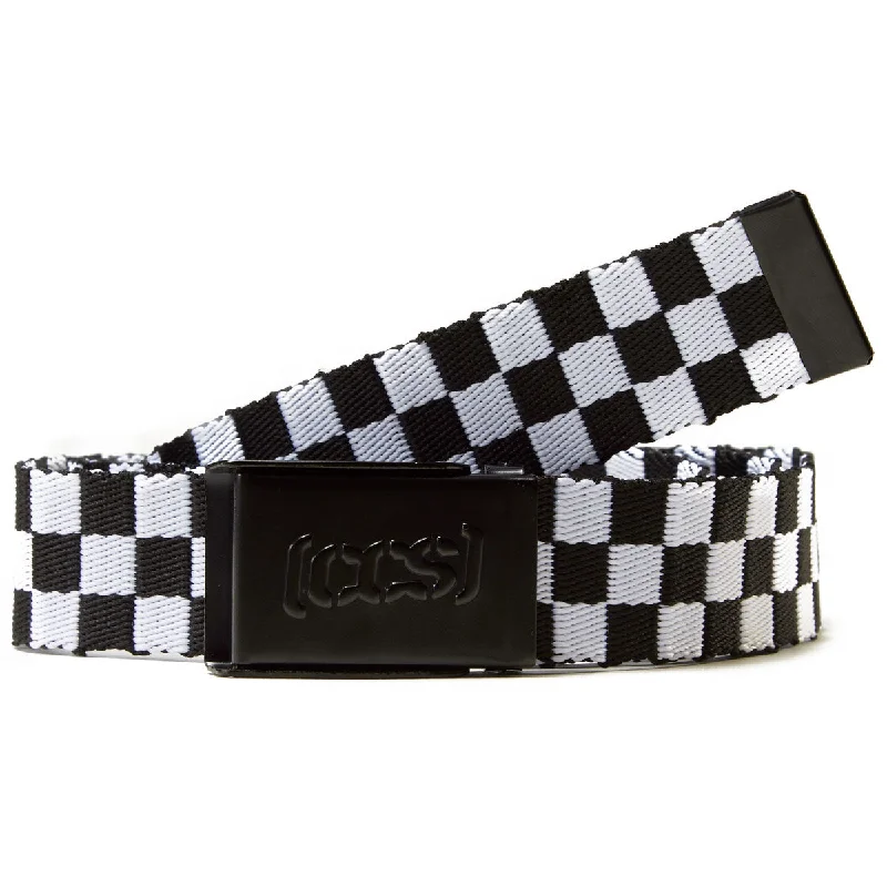 CCS Black Logo Buckle Belt - Checkerboard