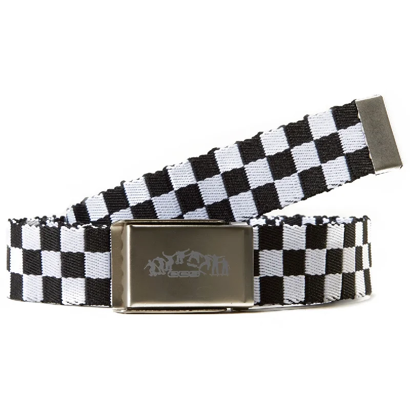 CCS Silver Kickflip Buckle Belt - Checkerboard