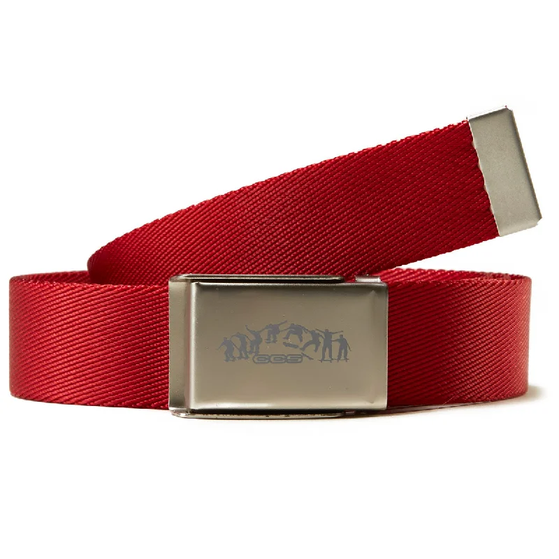 CCS Silver Kickflip Buckle Belt - Red