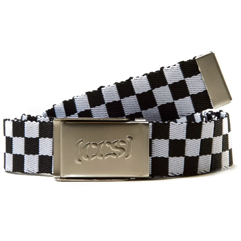 CCS Silver Logo Buckle Belt - Checkerboard