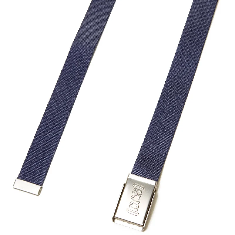 CCS Silver Logo Buckle Belt - Navy