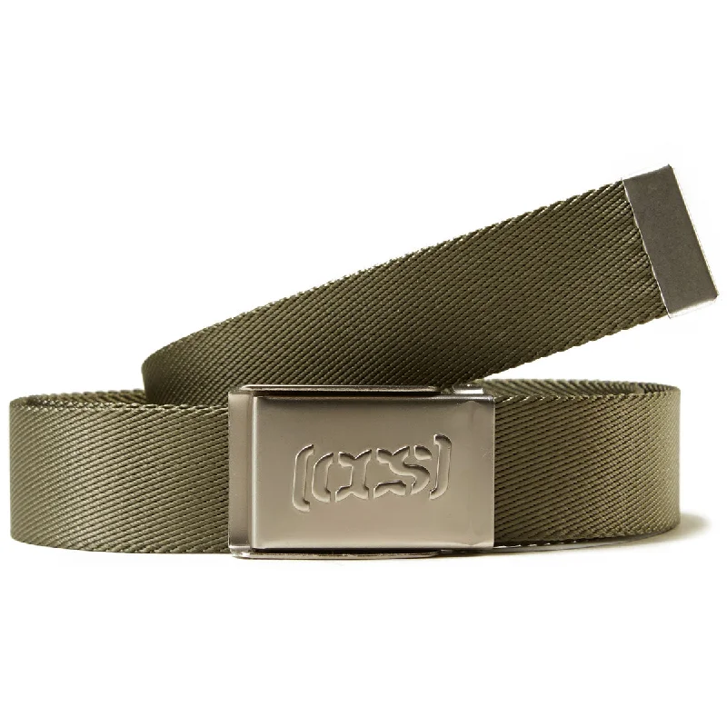 CCS Silver Logo Buckle Belt - Olive