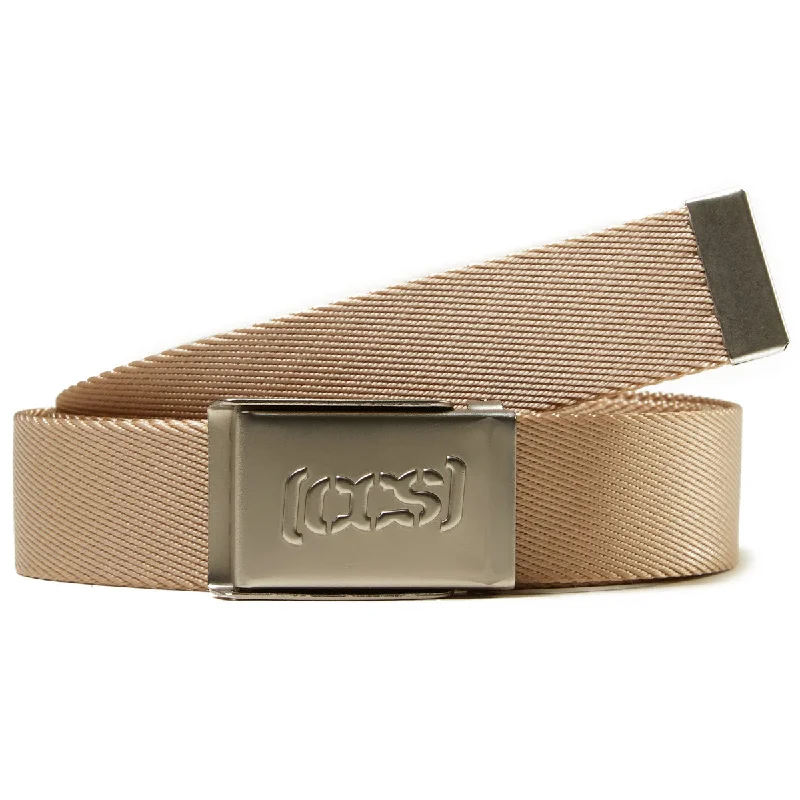 CCS Silver Logo Buckle Belt - Tan