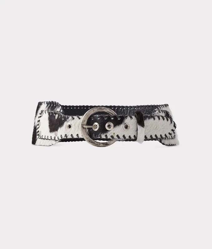 Cowhide Belt :: Black/White