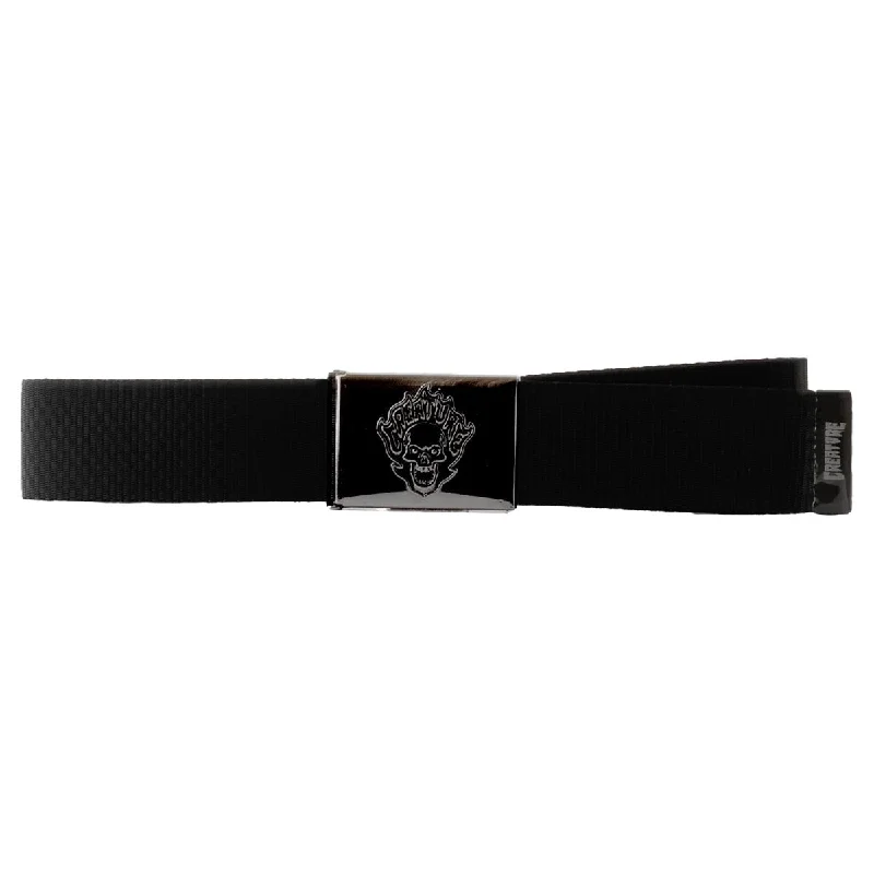 Creature Bonehead Flame Web Belt - Black