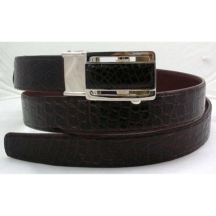 Dark Brown Stomach Crocodile Belt