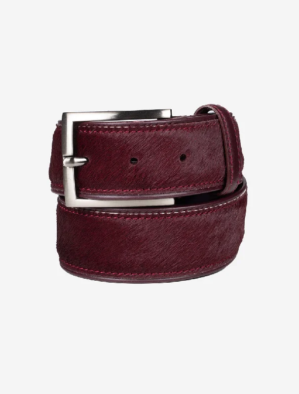 Pony Hair Belt Aubergine