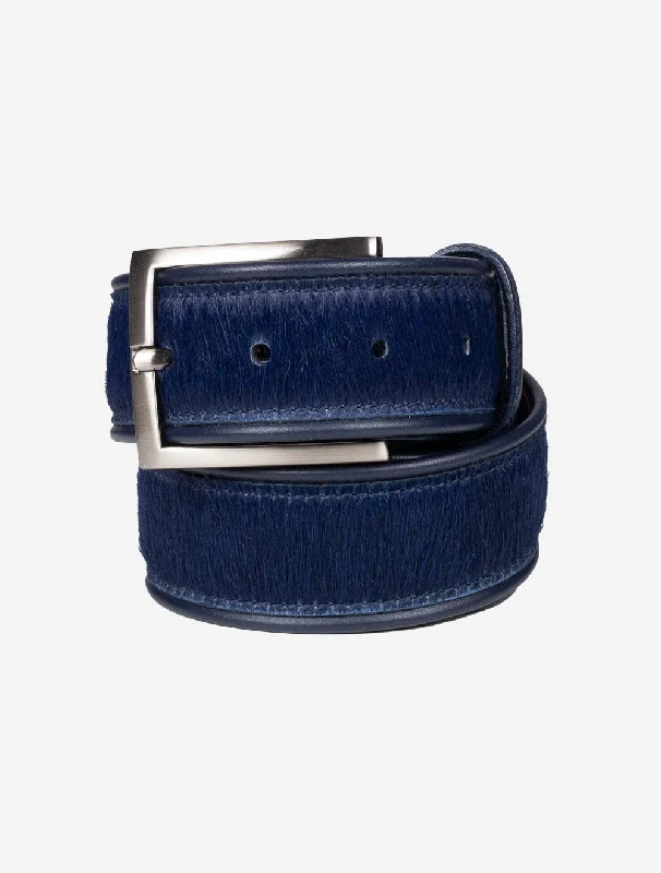 Pony Hair Belt Navy