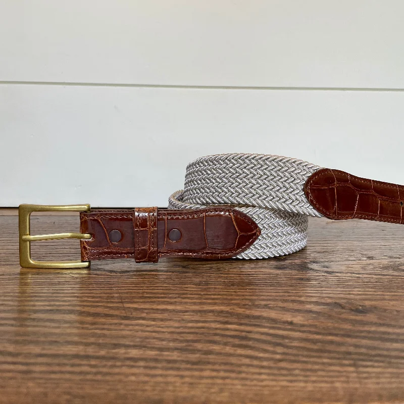 The Stretch Belt, Tan & White